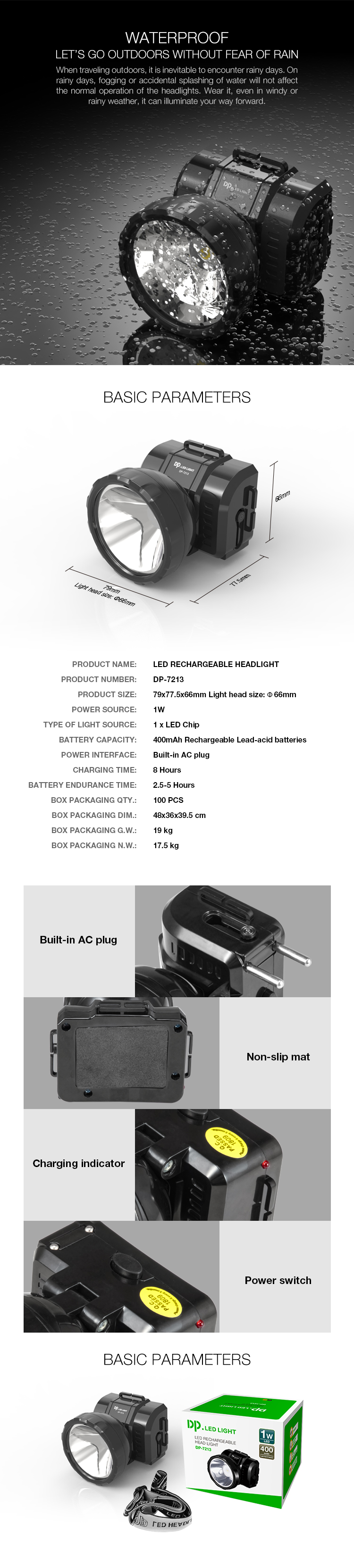 LED Rechargeable Head Light