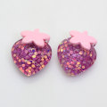 New Mix Colors Crown Heart Apple Cherry Strawberry Glitter Resin Flatback Cabochon DIY Phone / Craft Decoration