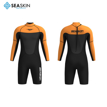 Seaskin 2mm neoprene सूट लंबी आस्तीन लघु पैर शॉर्टी गर्म डाइविंग तैराकी wetsuit रखें