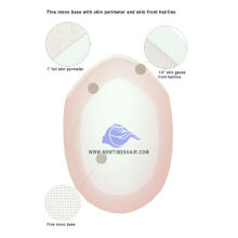 LD17 Fine mono base with PU and skin front hairline remy hair system