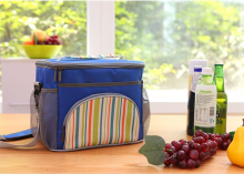 Promotional 600D Striped Cooler Bags W/ Strap