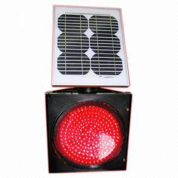 Solar Traffic Light with High Brightness Yellow LEDs, Light Source Wave Length of 580nm-585nm