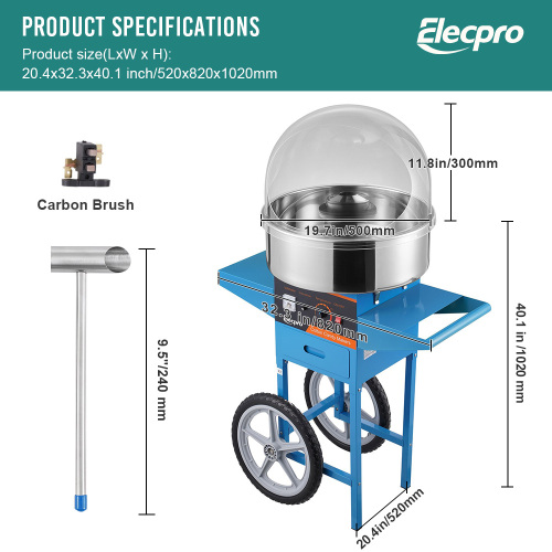 Cotton Candy Machine Making Commercial Cotton Candy Machine with Cart Supplier