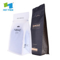 Eco friendly Kraft Paper square flat Coffee Bags With Valve And Ziplock
