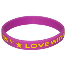 Fashionable Love Pink Awareness Bracelet Printed Silicone Wristband