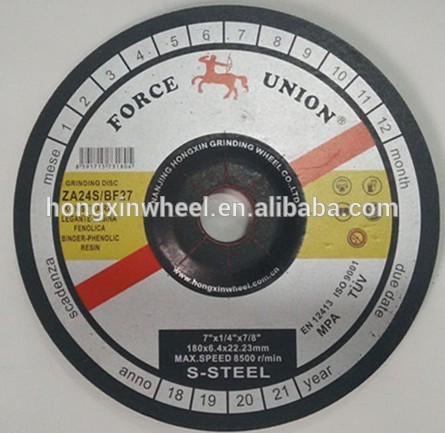 T27 Fiber glass reinforced resionoid depressed center grinding wheel 180X6.4X22.23