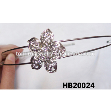 glitter crystal flower double metal wire headband