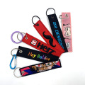 Custom LOGO Keyring Carabiner Jet Tags Embroidered Keychain