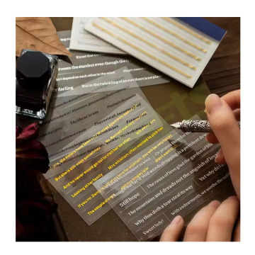 Custom PET Gold Silver Foiling Text Printing Planner Stickers