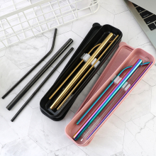 Stainless steel reusable rainbow metal straws