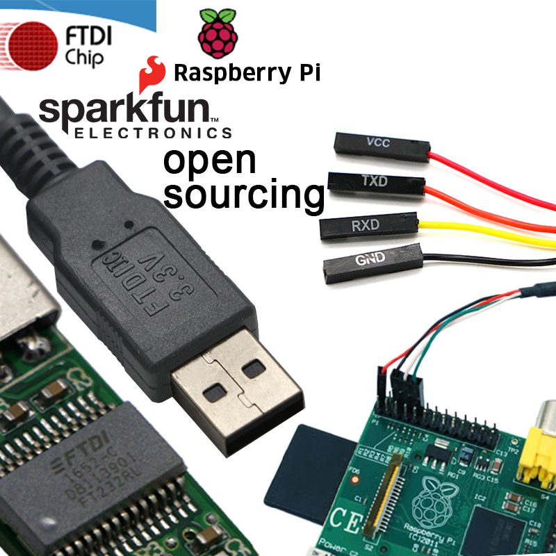 Alta compatível 5V 3.3V FTDI FT232RL USB para UART TTL Cabo serial para Raspberry Pi