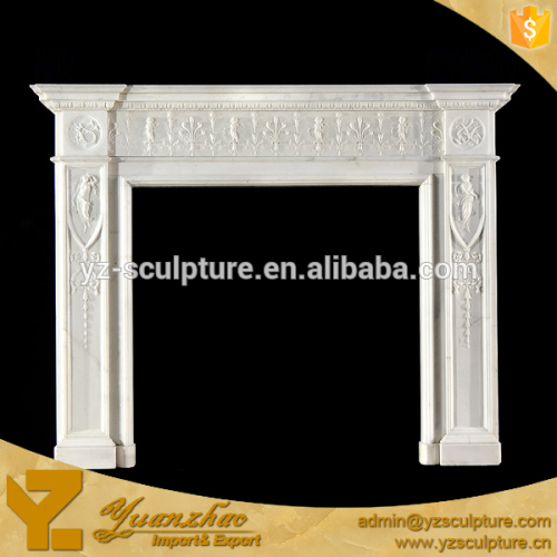 Line-style black stone Marble Fireplace mantel for home decoration