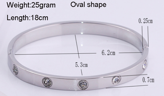 Fashion Jewelry Women's Jewelry Bangle Zircon Fashion 18k Stainless Steel Gold Bangle