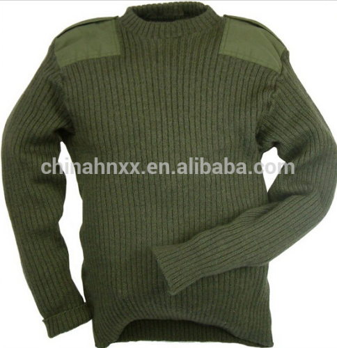 100% wool O neck winter warm military pullover