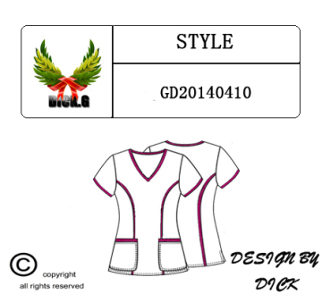 GD20140410 nurse scrub suit design / fashionable nursing uniforms / medical uniforms