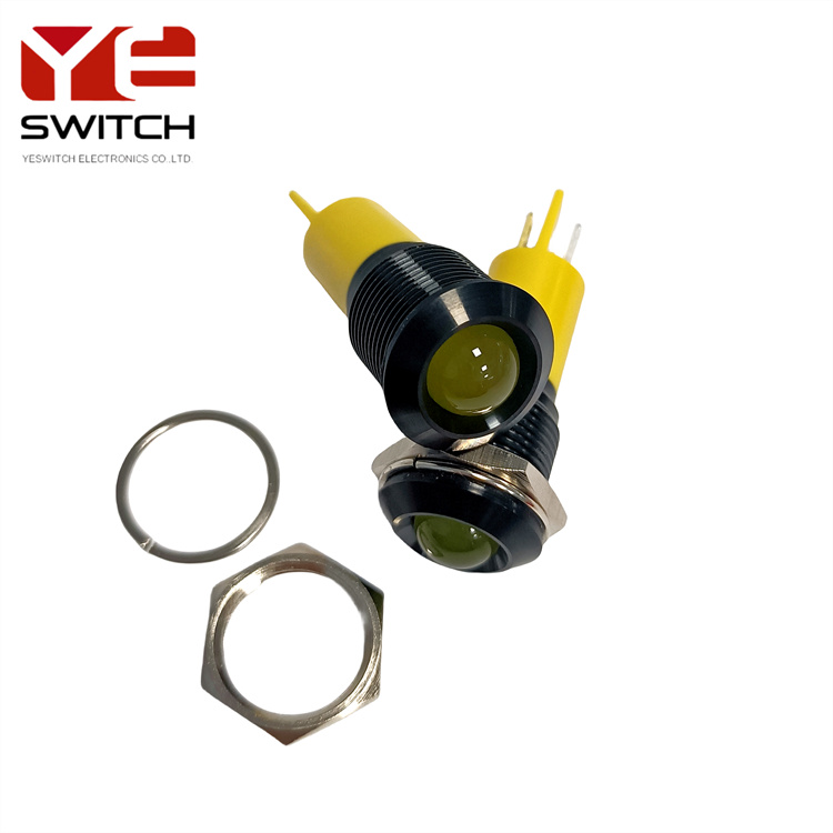 Yeswitch 16mm مؤشر إشارة أصفر مقاوم للماء الصناعي