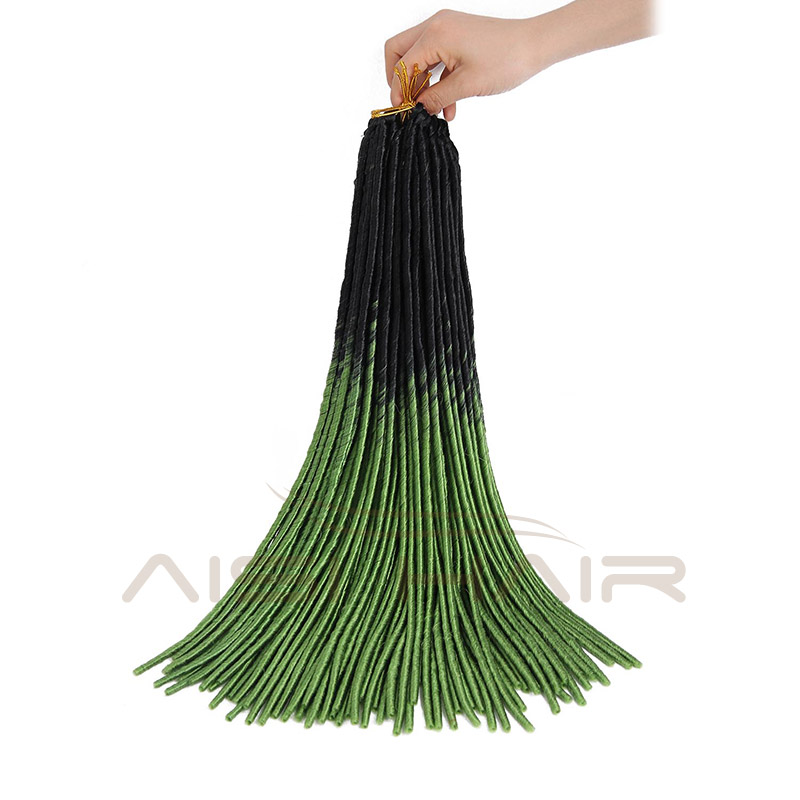 Synthetic Ombre Three Tone Color Dreadlocks Braid Hair Long Hair Extensions Braiding Heat Resistant Fiber