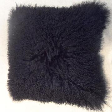 Black Mongolian lamb fur pillow cases