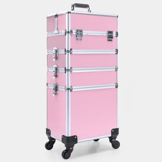 China Aluminum Cases Trolley Makeup Box Rolling Beauty Case Professional Luggage Suitcase Universal Wheels 4 in 1 Style