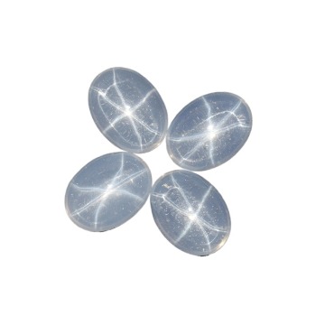 Wholesale White Synthetic Corundum Star Sapphire Oval Cabochon Gemstone