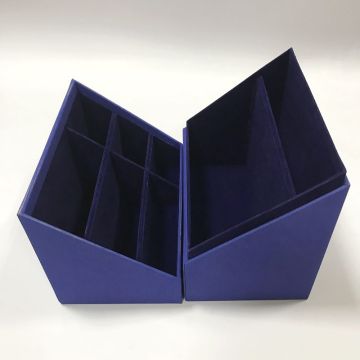 Blue PU Leather Storage Packaging Box For Office