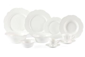 Flower edge dinner plate bowl coffee set