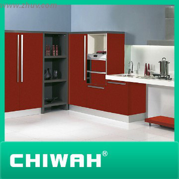 2014 high gloss finish red kitchen cabinet with uv mdf door