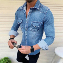 European and American New Slim Fit Denim Shirt Jacket - Men's Fashion Denim Coat OEM