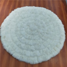 custom size natural fur blanket carpet round white fox fur rug