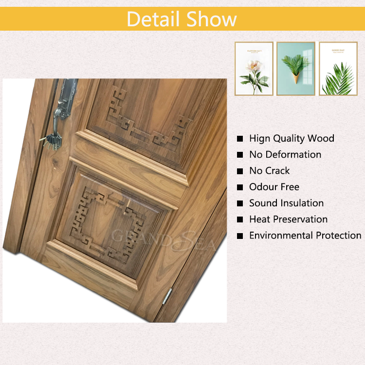 Fire Rated Best Price Interior Solid Teak Wooden Door For Main Door