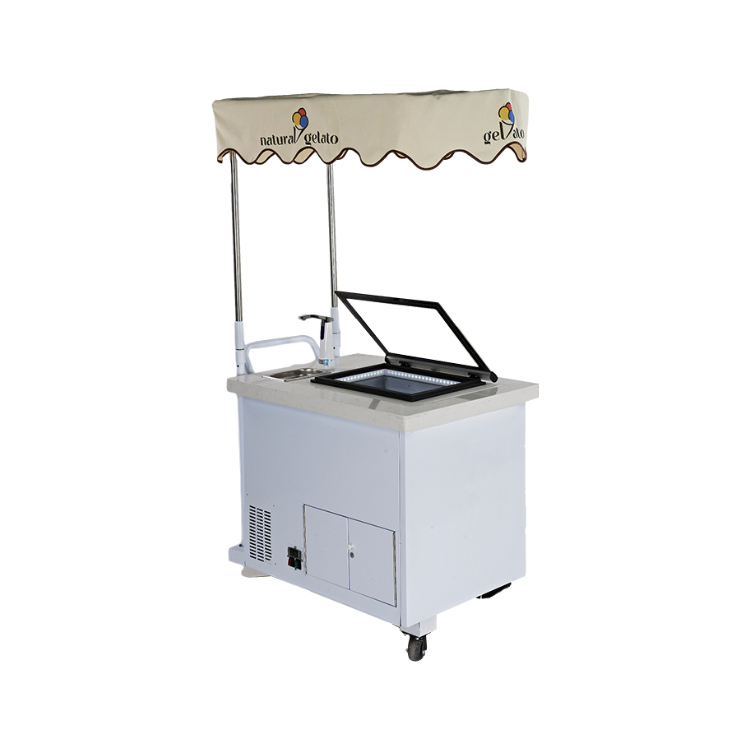 Ice cream cart Mini cute ice cream cart display cabinet outdoor small ice cream cart