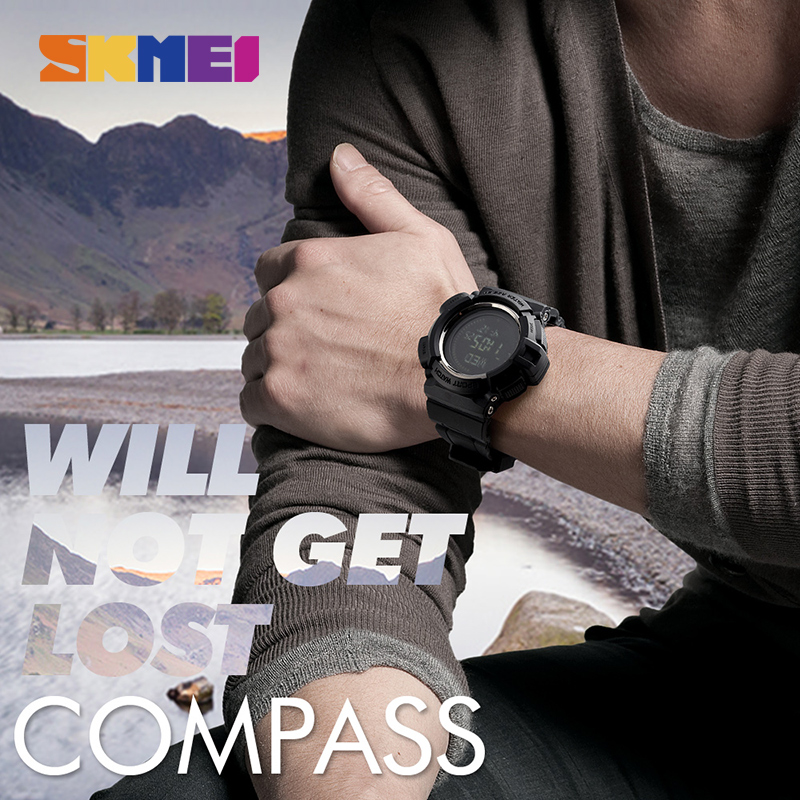 SKMEI 1300 Men Digital Wristwatch Fashion Outdoor Waterproof Sport Watch With Compass