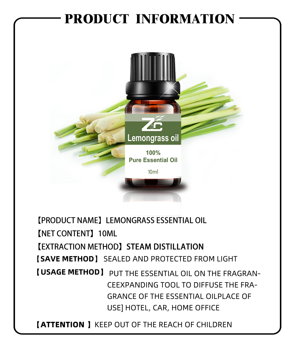 100% Pure Natural Therapeutic Grade Lemongrass Oil