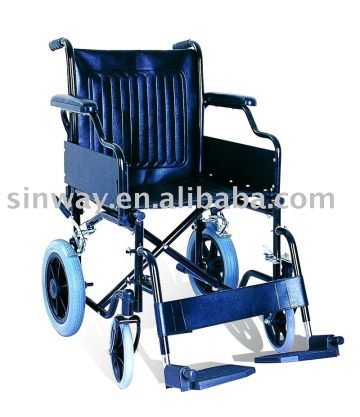 Steel transfer wheelchair-flip up armrest, detachable legrest