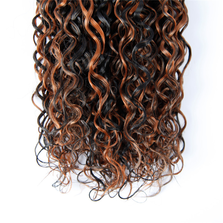 Hot Selling Production DTL Ombre Colors  Pre Stretched Colored Synthetic Hair Extension Bundles