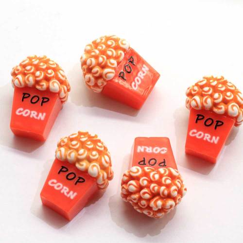 Bulk 100 Pz 24 * 28 MM Resina Flatback Popcorn Cabochons Kawaii Resina In Miniatura Casa Delle Bambole Popcorn Cibo Mestiere Capelli Fiocco Centro Mestiere