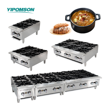 Stainless steel gas cooking range for restaurant