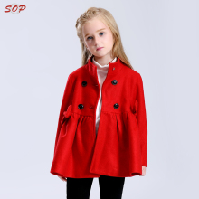 Red Christmas baby girl clothes boutique children coat outwear long sleeve kid girls coat