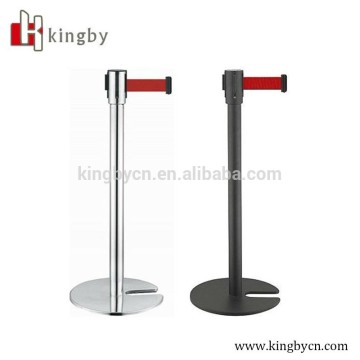 retractable belt barrier post crowd control barrier post with iron cast base