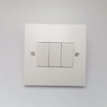 UK Electrical Wall Light Switch Socket 3 Gang