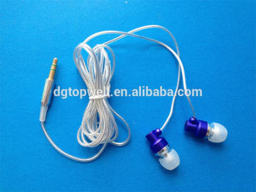 Aluminum foil line earphone, metallic earphone, mic earphone