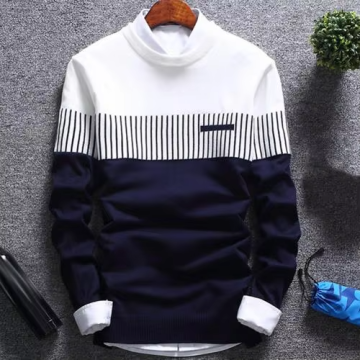 Men's Autumn Winter Slim Fit Striped Knitted Pullovers