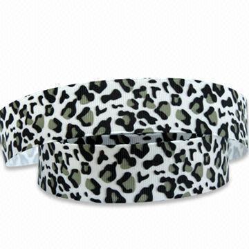 Leopard Printed Ribbon, Made of 100% Polyester Yard Material with Soft Touching and Fresh Color