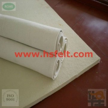 Thick white wool felt