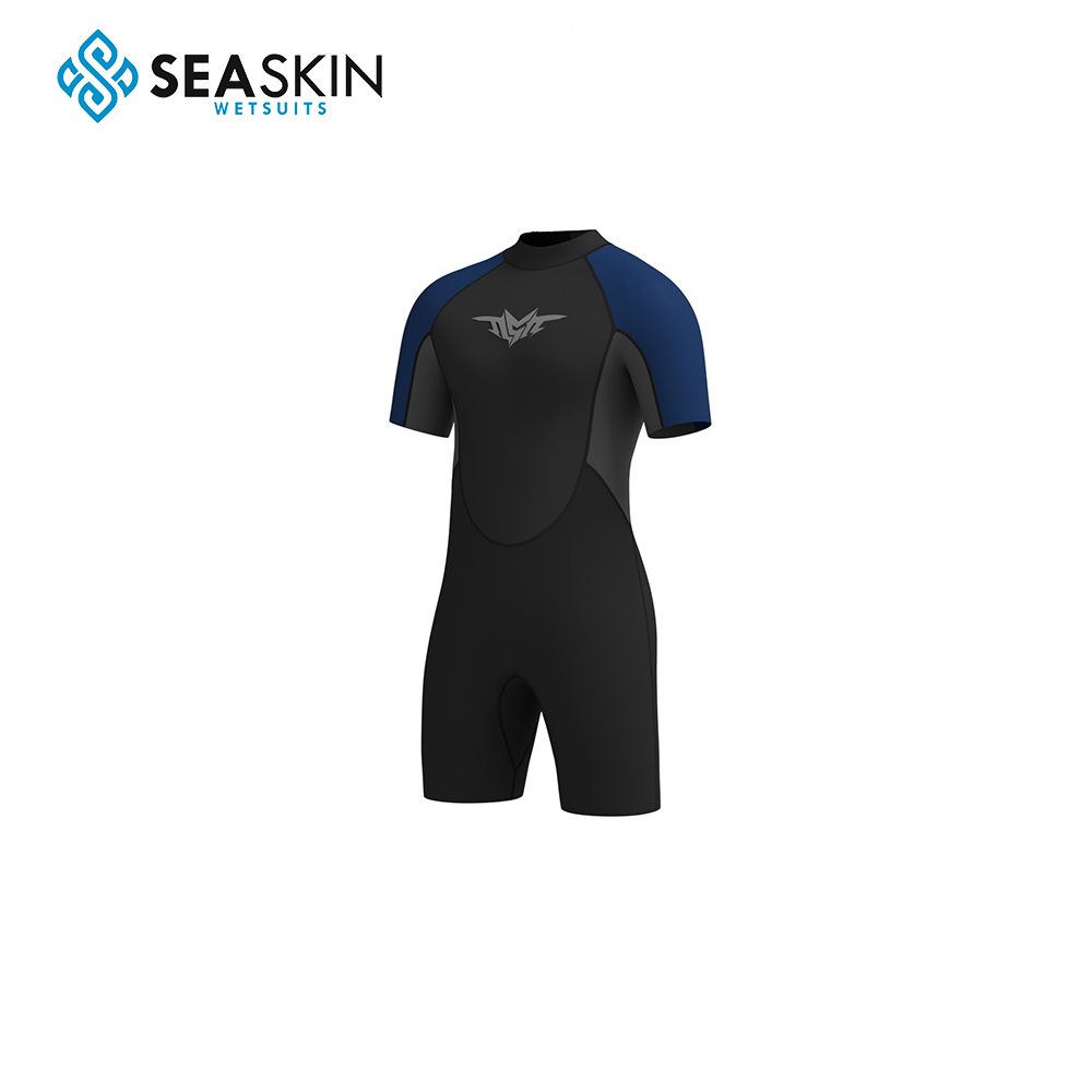 Seaskin Mens Geri Zip Basic Flatlock Yaz Wetsuet