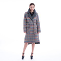 Coloured checked cashmere winter outwear