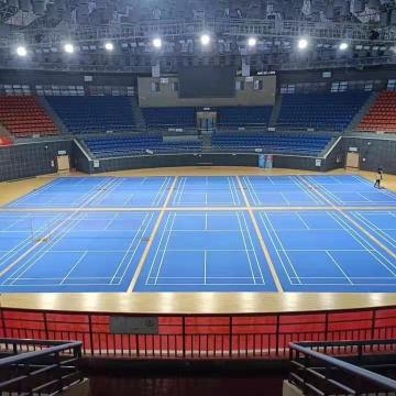 Lantai sukan vinil corak pasir kristal untuk badminton