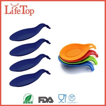 Non stick Silicone Kitchen Spoon Dish, Silicone Soup Spoon Rest