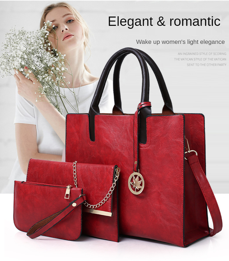 European and American Style Trendy Handbags 2021 New Son-mother Bag PU Big Bag Multi-piece Big Bag