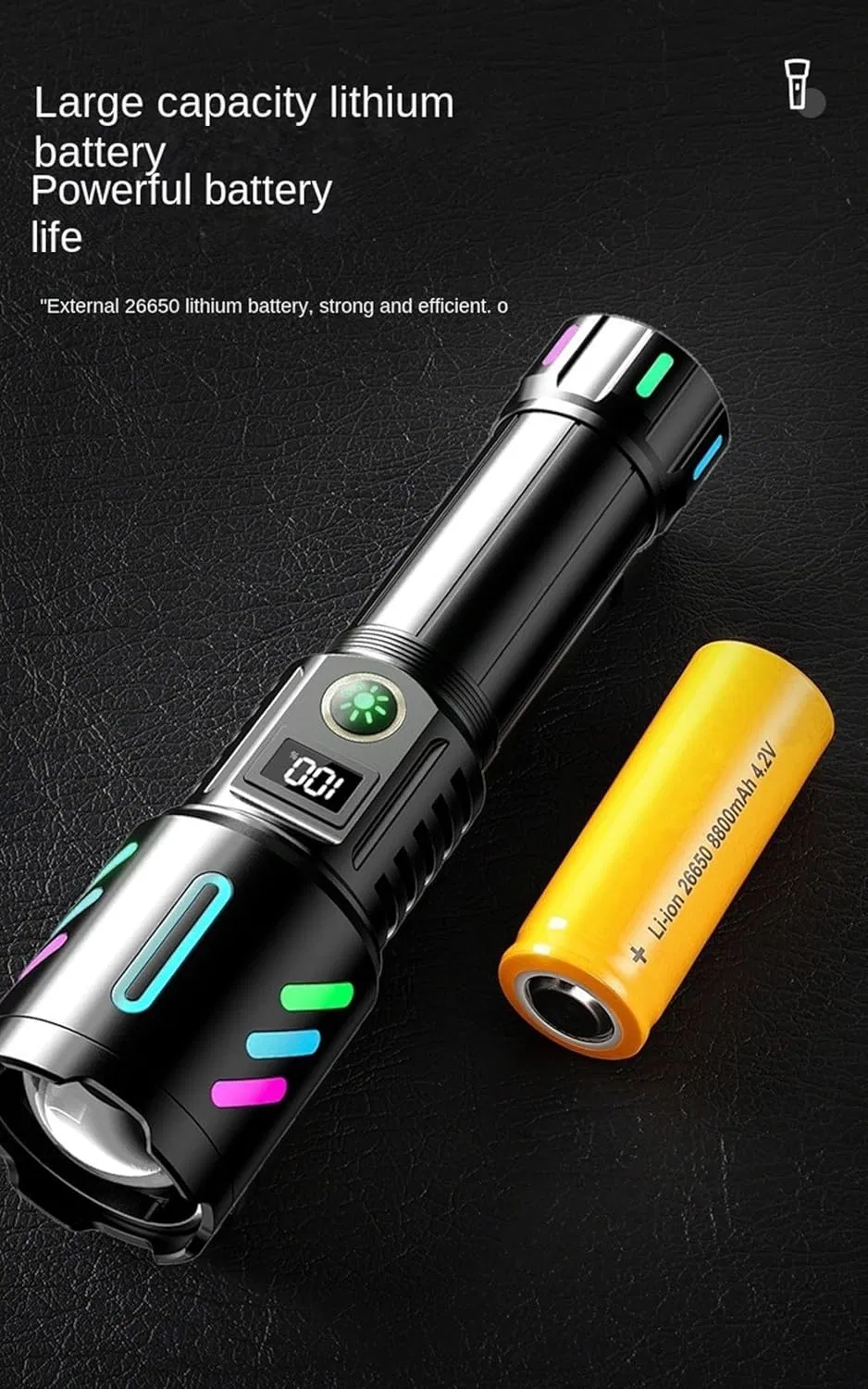 5-Mode Tactical LED Handheld Flashlight with Adjustable Focus
